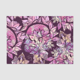 Papel De Seda Mão roxa cor-de-rosa abstrata artística impress