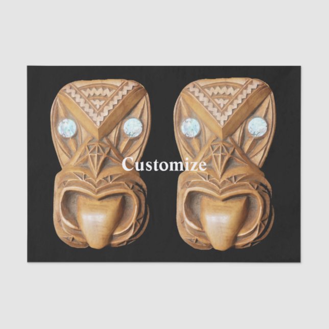 Papel De Seda Maori Tiki Face Thunder_Cove (Frente )