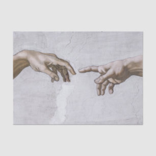Papel De Seda Mãos de Deus e Adão de Michelangelo