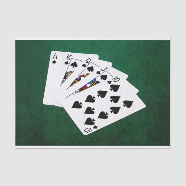 Papel De Seda Mãos-Poker - Royal Flush - Traje de Espadas (Frente )