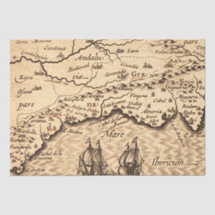 Papel De Seda Mapa antigo antigo inspirado (3)