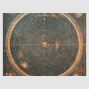 Papel De Seda Mapa Celestial das Estrelas do ouro (2)