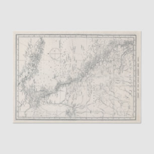 Papel De Seda Mapa da área de recife da barreira do Excelente