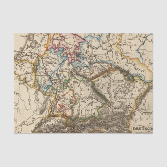 Papel De Seda Mapa da Europa Oriental (Frente )