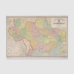 Papel De Seda Mapa da Ucrânia (1941)