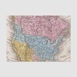 Papel De Seda Mapa de America do Norte 2