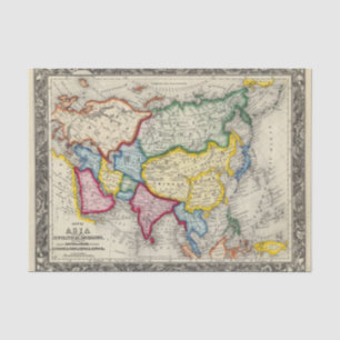 Papel De Seda Mapa de Ásia