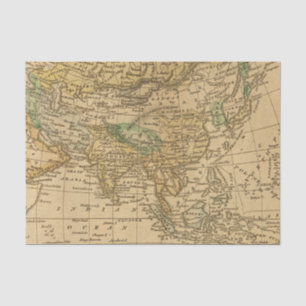Papel De Seda Mapa de Ásia por Worcester