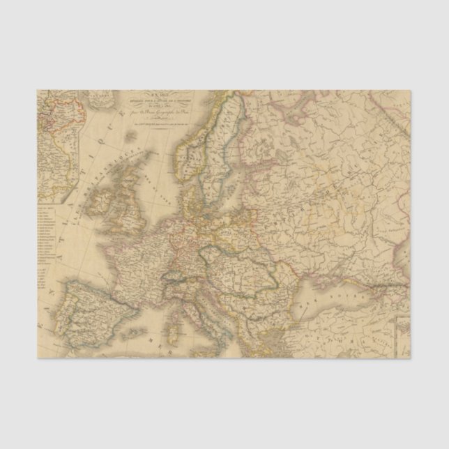 Papel De Seda Mapa de Europa 2 (Frente )
