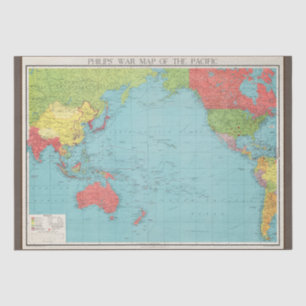 Papel De Seda Mapa de Guerra da Philips para o Pacífico, Decoup