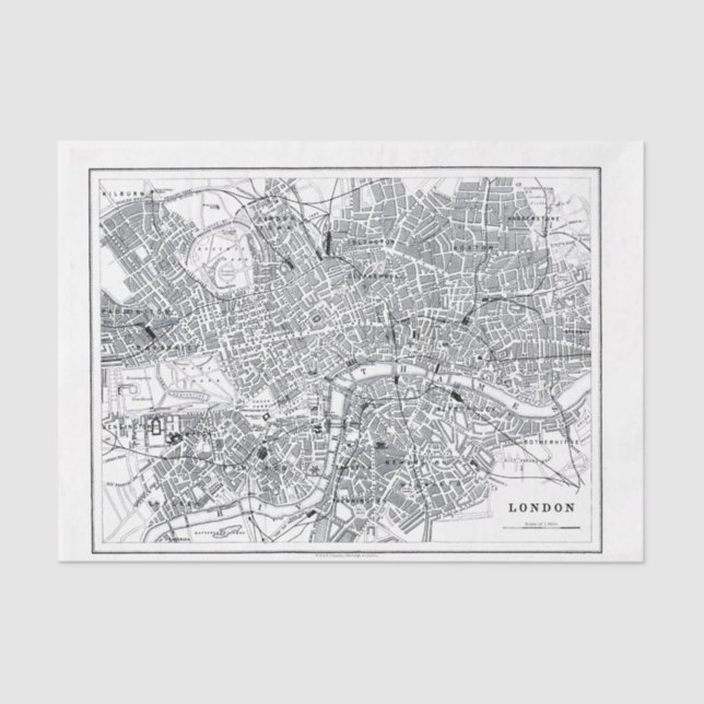 Papel De Seda Mapa de Londres (Frente )