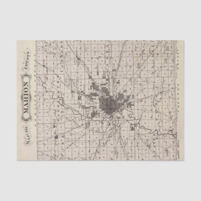 Papel De Seda Mapa do Condado de Marion 2 (Frente )
