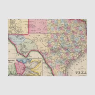 Papel De Seda Mapa do condado de Texas