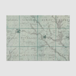 Papel De Seda Mapa do Condado de Union, estado de Iowa