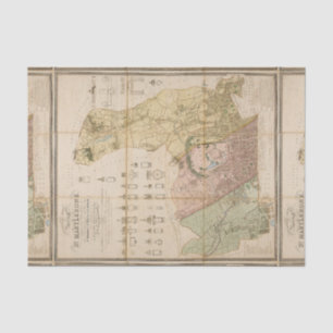 Papel De Seda Mapa do distrito de Marylebone (Londres) de 1834
