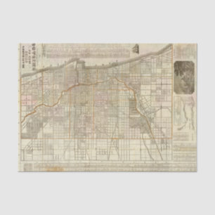 Papel De Seda Mapa do guia de Blanchard de Chicago