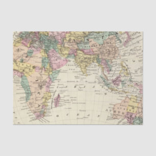 Papel De Seda Mapa do hemisfério oriental