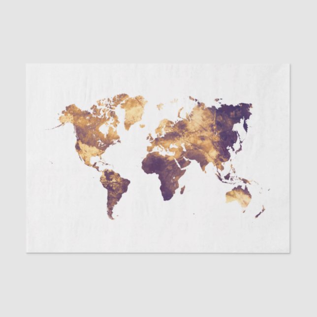 Papel De Seda mapa do mundo (Frente )