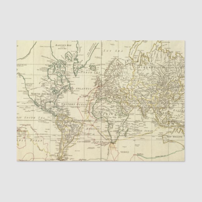 Papel De Seda Mapa do mundo 5 (Frente )