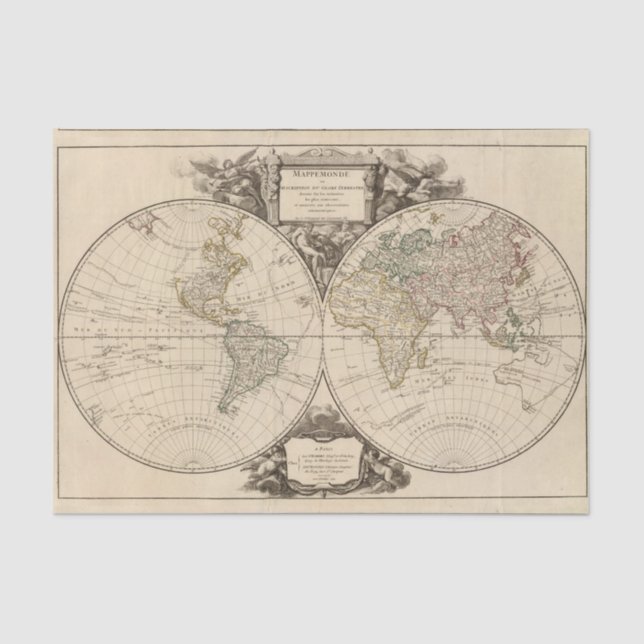 Papel De Seda Mapa do mundo 9 (Frente )