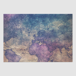 Papel De Seda Mapa do Mundo Celestial da Vintage (13)