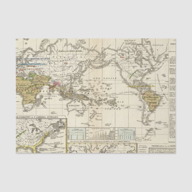 Papel De Seda Mapa do mundo das doenças (Frente )