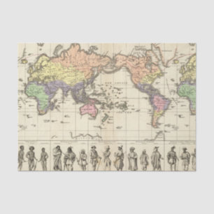 Papel De Seda Mapa do mundo de estilos da roupa