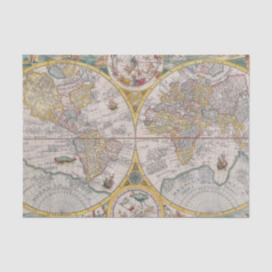 Papel De Seda Mapa do mundo medieval desde 1525