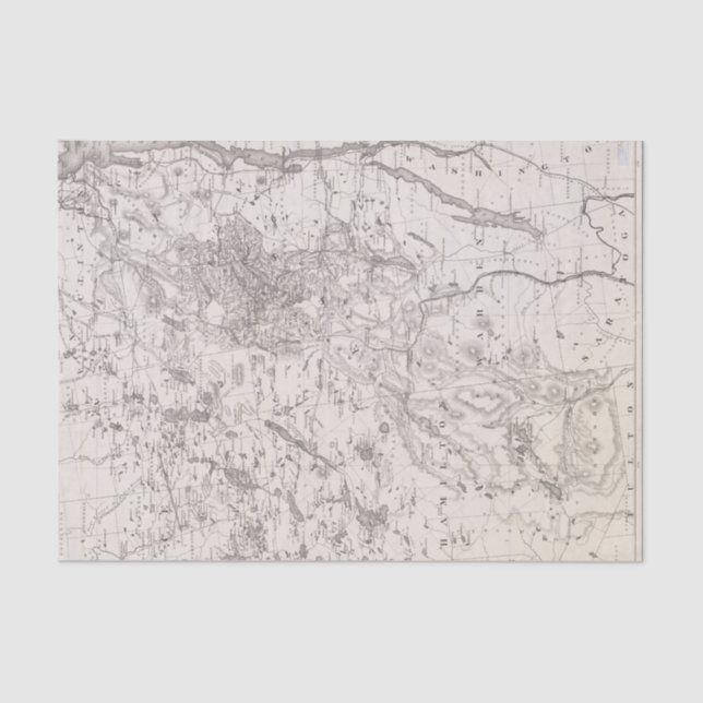 Papel De Seda Mapa dos Adirondacks em Nova Iorque (Frente )