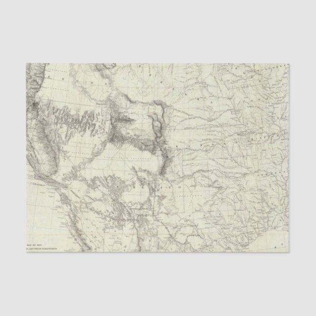 Papel De Seda Mapa dos Estados Unidos 4 (Frente )