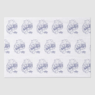 Papel De Seda Mapa Estilizado Antigo da Ilha Mount Desert MN Azu