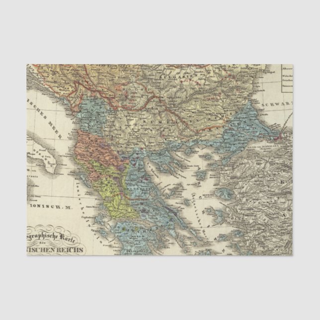 Papel De Seda Mapa etnográfico do império otomano (Frente )