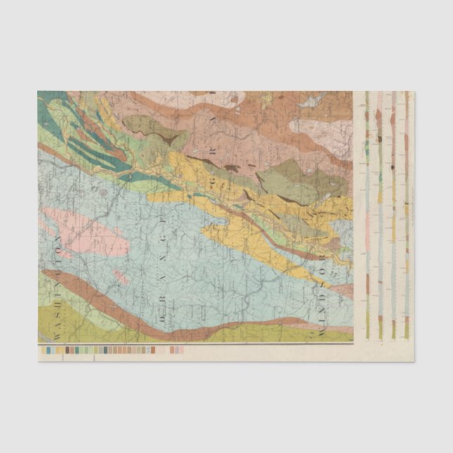 Papel De Seda Mapa Geological de New Hampshire 2 (Frente )