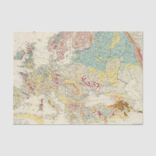 Papel De Seda Mapa Geological Europa