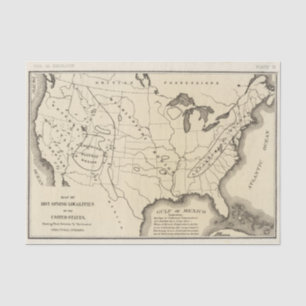 Papel De Seda Mapa, Hot Springs, os Estados Unidos