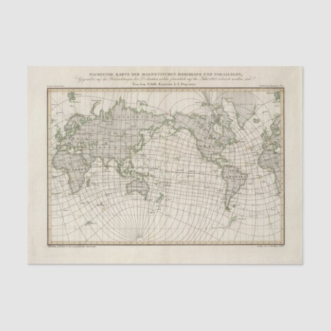 Papel De Seda Mapa magnético do mundo (Frente )