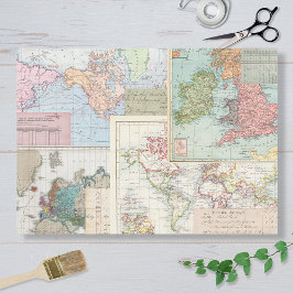 Papel De Seda Mapas e Livros Razão