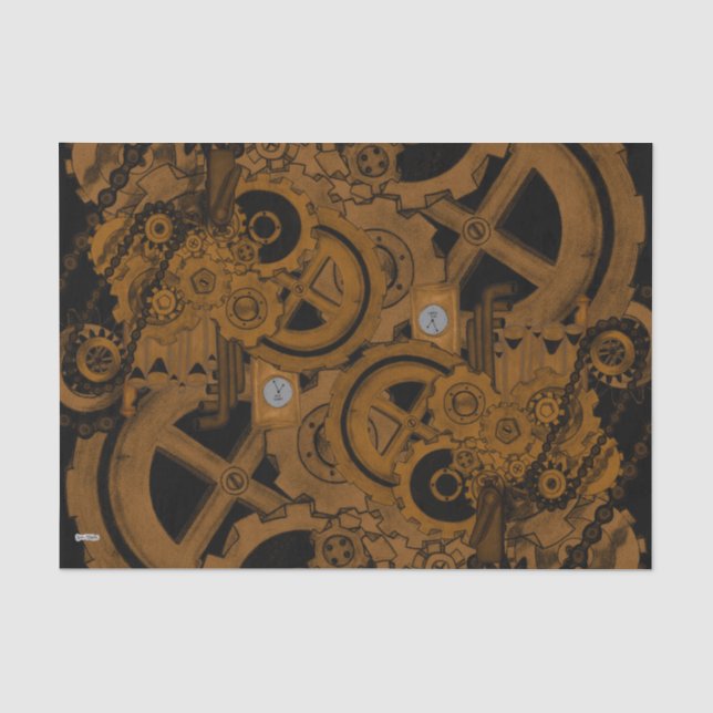 Papel De Seda Máquina Steampunk (Cobre) (Frente )