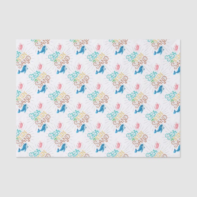 Papel De Seda Mar Sol Areia (Frente )