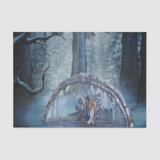 Papel De Seda Maravilhosa fada de gelo na noite (Frente )