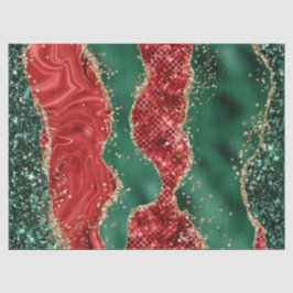 Papel De Seda Marble Christmas Red, Green and Dourado Glitate Ag