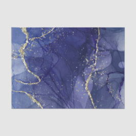 Papel De Seda Marble Real Blue Glitter Cracking