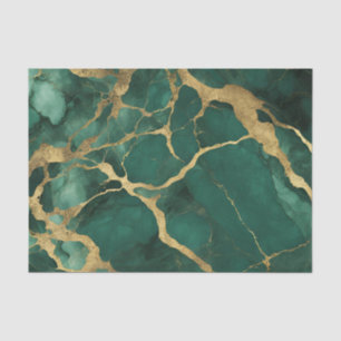 Papel De Seda Marble Verde Elegante