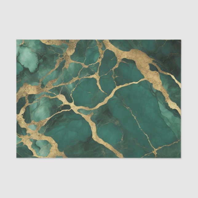 Papel De Seda Marble Verde Elegante (Frente )