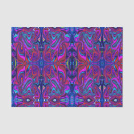 Papel De Seda Marbled Magenta, Blue and Red Abstract Art