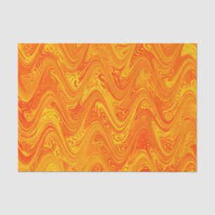 Papel De Seda Marbling Orange Yellow Red Pattern