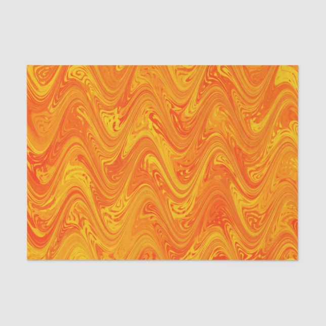 Papel De Seda Marbling Orange Yellow Red Pattern (Frente )