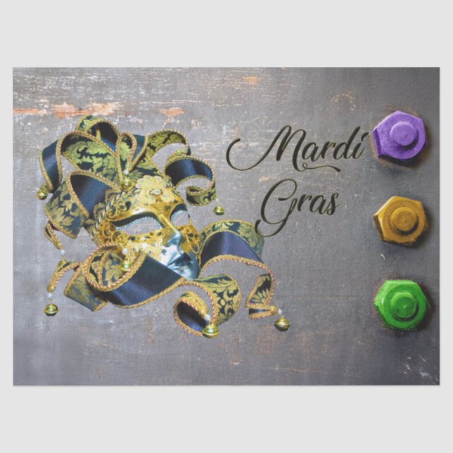 Papel De Seda Mardi Gras, de SlipperyJoe, comemora decorativa Ve (Frente )