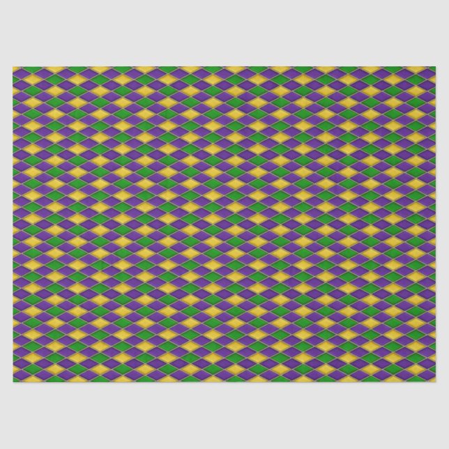 Papel De Seda Mardi Gras Diamantes Harlequin Impressão Patterno (Frente )