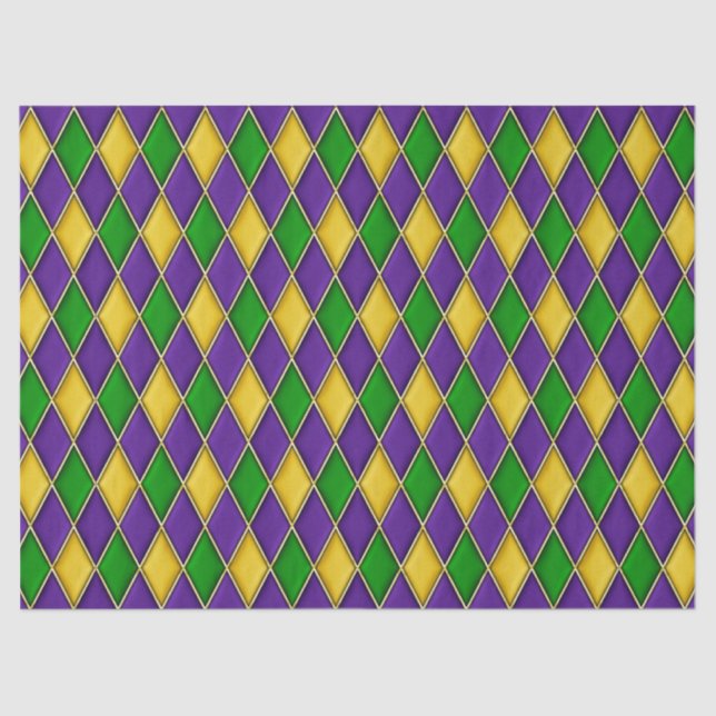 Papel De Seda Mardi Gras Diamantes Harlequin Impressão Patterno (Frente )